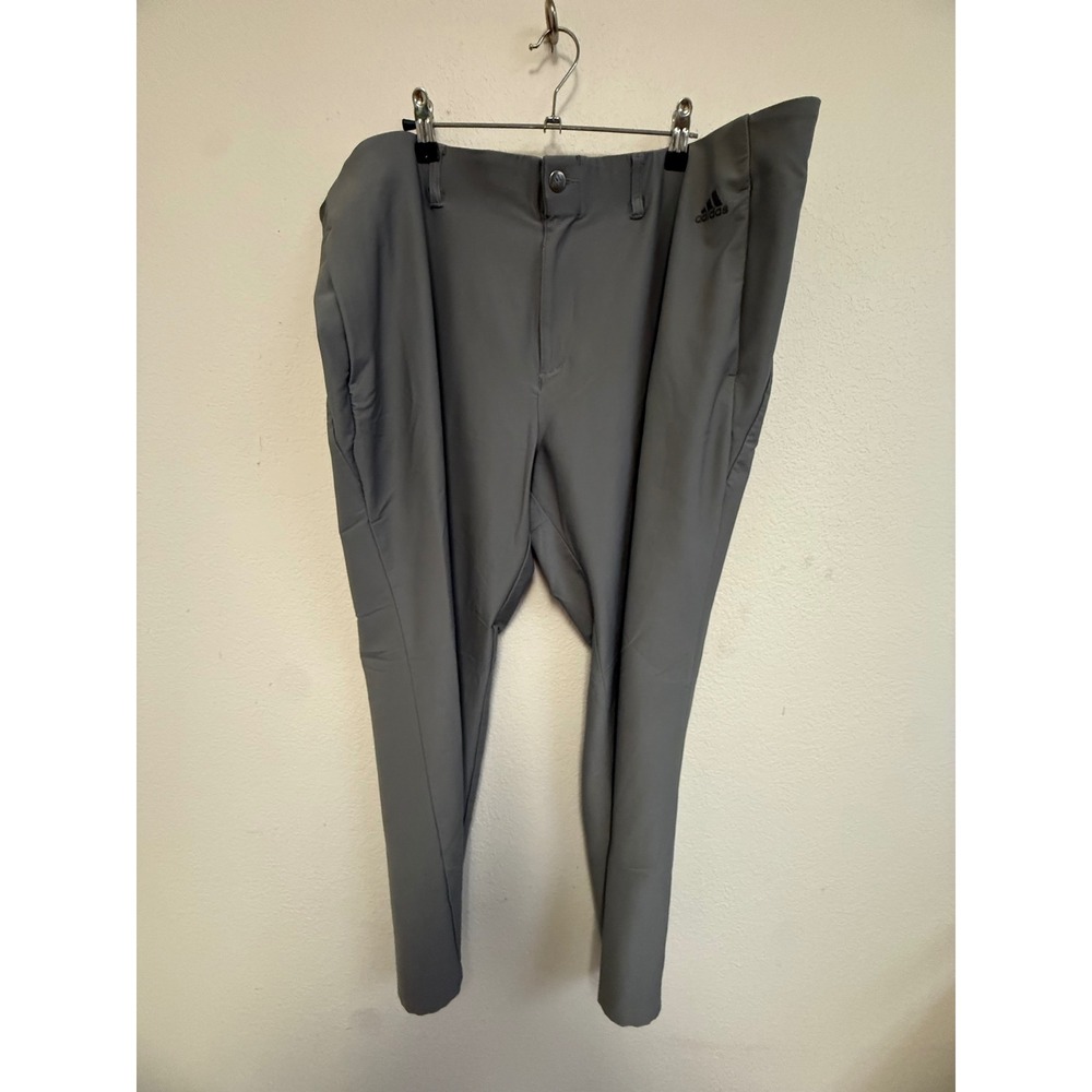 Adidas Men's Golf Pants Gray Stretch Performance Flat Front Size 42x30
